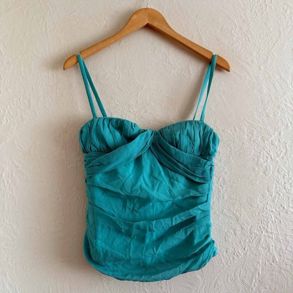 Versace Jeans Couture Teal Silk Corset Top Size S